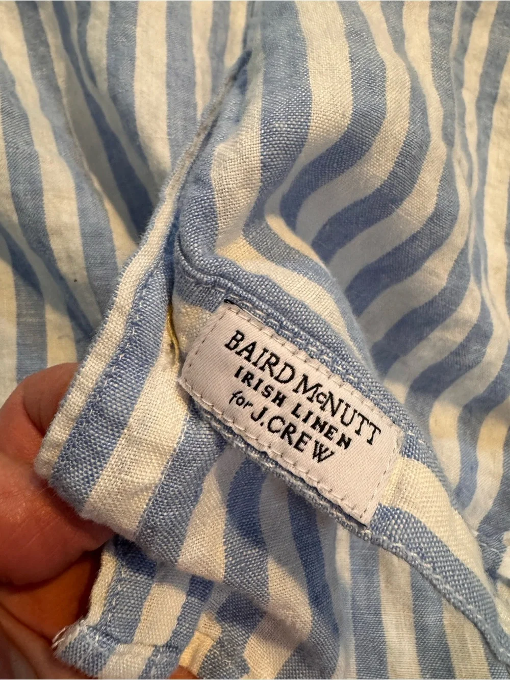 J. Crew Relaxed-fit short-sleeve Baird McNutt Irish linen shirt in stripe - XS